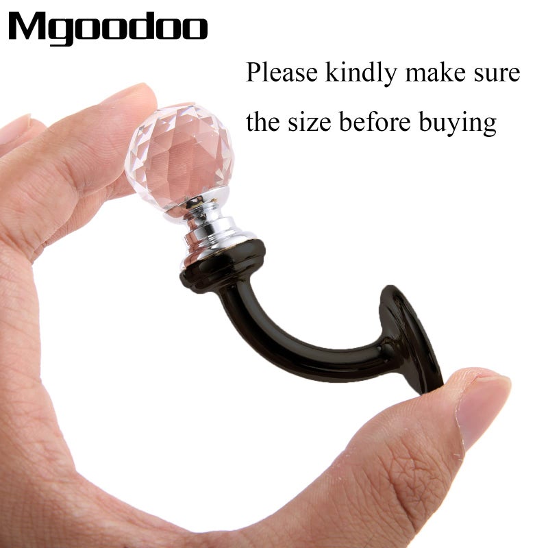 Mgoodoo Small Crystal Wall Mounted Hooks, 2.87x1.46 inch Bathroom Crystal Robe Holder Decorative Towel Hanger with Screw for Face Mask Hat Key Bags Bathroom Bedroom Kitchen - Image 3